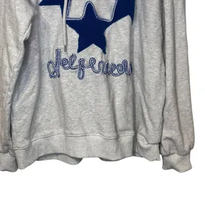 Aelfric Eden Womens Hoddie Blue Star "N" Patch Streetwear Pullover Graphic Medium thumbnail 4