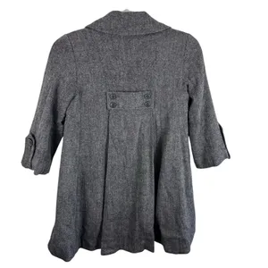 CAbi Wool Blend Shakespeare Tweed Brown Single Breasted Pea Coat Chic Size‎ 4 thumbnail 2