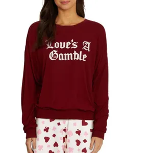 WILDFOX Love's a Gamble Shorty‎ Pajamas Set, 2 Piece, Red Hearts, Large, NWT thumbnail 3