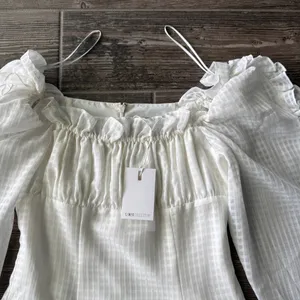 C/MEO Perfect Part White Ruffled Long Sleeve Mini Dress thumbnail 4