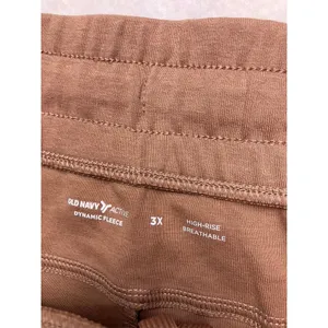 Old‎ Navy Dynamic Fleece Pants Womens 3X Brown High Rise Zip Pockets Athletic thumbnail 3