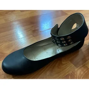 Rampage Mary Jane Ankle Strap Gladiator Ballet Flats‎ with Rhinestones Black thumbnail 2