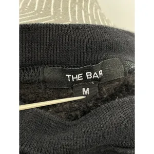 The Bar Arlo Crewneck Pullover Sweatshirt Black White Terry Letters Size M thumbnail 6
