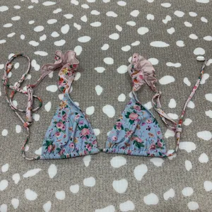 Blackbough Swim bikini top venice floral Tessa Ruffled Triangle pastel tie thumbnail 11