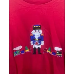 Westbound Red Nutcracker Train Mock Neck‎ Long Sleeve Cotton Shirt Size S thumbnail 7