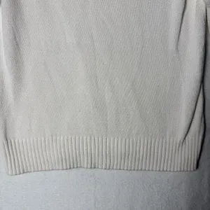 Pendleton Mock Neck Short Sleeve Sweater White Cotton Blend Women’s Size M thumbnail 3