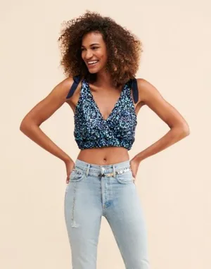 Free People Sequin Big Night Sequin top thumbnail 1