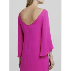 Milly Women's Mini Dress‎ Size 6 Pink Flutter Sleeve Cocktail Party Silk Blend thumbnail 2