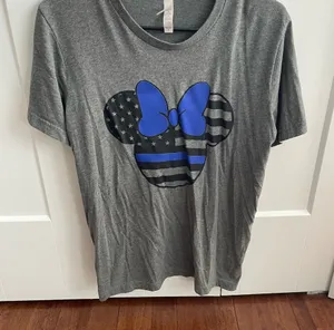 Bella Canvas Thin blue line Minnie Mouse Shirt thumbnail 1