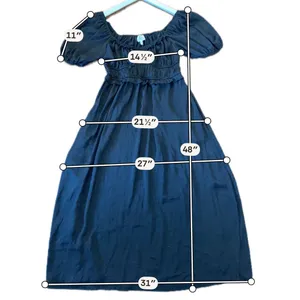 DRA Los Angelos black smocked bust puff sleeve dress M thumbnail 7