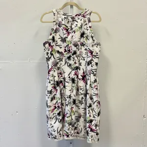 White House Black Market Floral Halter Sheath Knee Length Dress Size 12 Pockets thumbnail 2