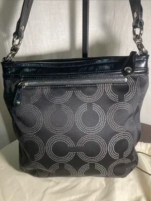 Coach Ashley Dotted Op Art shoulder bag made of jacquard fabric and leather thumbnail 7