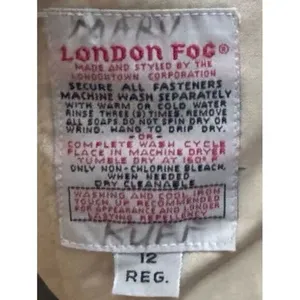 London Fog Trench Coat Women 12 Reg Tan Excellent Khaki Minimalist‎ thumbnail 2