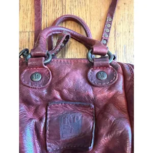 Frye Satchel Bag Womens Mini Red Leather Studded Crossbody thumbnail 6