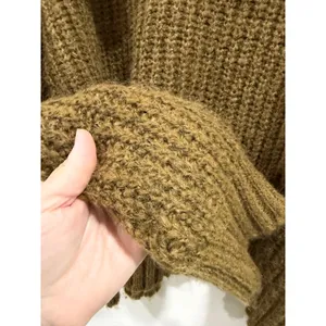 OFFLINE by Aerie Women Brown Chunky Knit Hooded Sweater Size M 9798599940 thumbnail 8