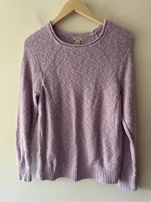 L.L. Bean Lilac Purple Cotton Sweater Size M thumbnail 2