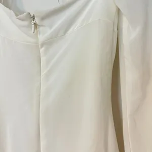 HOUSE OF CB Babydoll Halter Long Sleeve Minidress in Ivory Size X-Small thumbnail 11