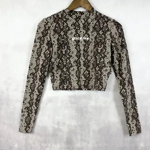 Dickies Women Camden Top XS Snake‎ Print Mock Neck Street Retro Activewear thumbnail 1