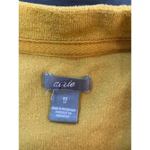 Aerie Soft‎ Velour Sweatshirt Women XS Mustard Yellow Oversized Cozy Top Comfy thumbnail 3