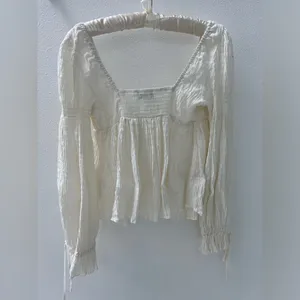 peasant top white cream size medium thumbnail 6