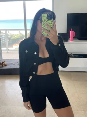 Black Jean Jacket Size XS thumbnail 1