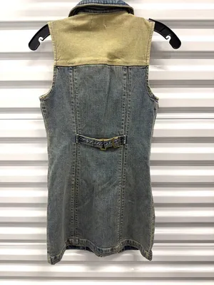 Abrand Roxie Denim Mini Dress Tint Dark Blue Womens Size Small thumbnail 6