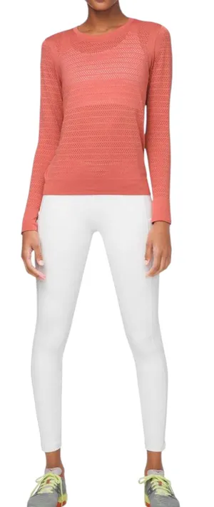 Lululemon Breeze By Long Sleeve Pink Mesh Shirt Size 8 thumbnail 1