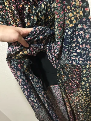 Lulus Neva Navy Floral Off Shoulder Maxi Dress Small Boho Garden Party thumbnail 6