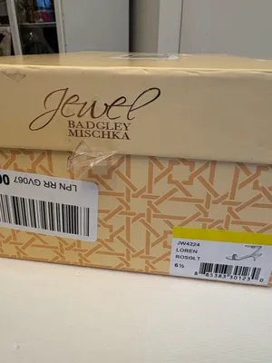 Badgley Mischka Loren Rose Gold Glitter Ankle-Strap Sandals Size 6.5 New in box thumbnail 8