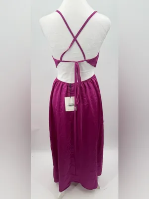 Hello Molly NWT Purple Reveal Your Mind Satin Midi Dress Size Small/4‎ thumbnail 2