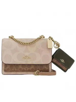 Coach Klare Bag Charm With Signature Canvas NWT Suede/Gold/Army Green/Tan thumbnail 2