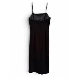 Bardot Black Square Neck Midi Dress Side‎ Slit Spaghetti Strap US 4 thumbnail 3