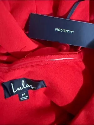 Lulu's Strapless Red Gown with Front Slit thumbnail 7