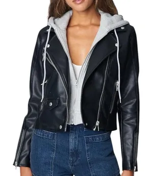 Blank NYC Vegan Leather Moto Jacket Black NWT Size M thumbnail 1