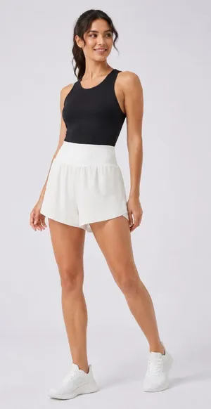 NWT Halara SoftlyZero Airy 2-in-1 Yoga Shorts 5 Inch White Women’s M thumbnail 1