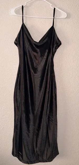 Silk black dress Size L thumbnail 1