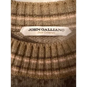 John Galliano Brown Fair Isle Wool Blend Sweater Womens Small Made in Italy Pink thumbnail 2