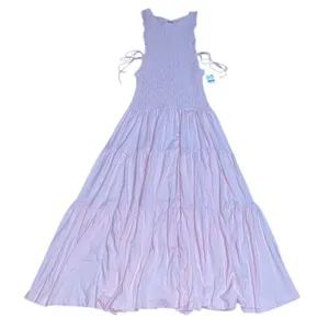 Free People Free-est Sterling Smocked Tiered‎ Maxi Dress Chalk Pink Large thumbnail 3