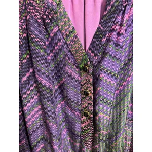 Shoshanna 100% Silk Chiffon Purple Long Sleeve Dress Size 10 Pockets Cocktail thumbnail 4