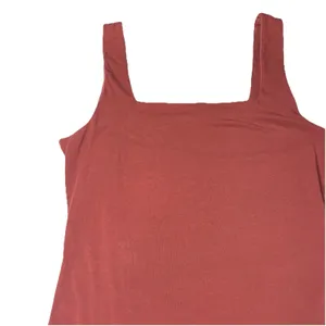 Old Navy Square Neck Tank Top Bodysuit Wide Straps Orange Brown Womens Large thumbnail 2