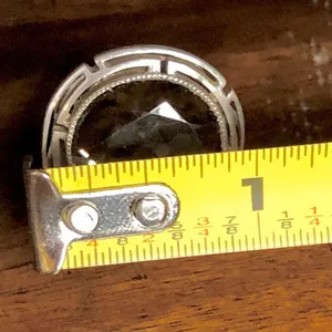 Faceted Smokey Quartz and Sterling Silver Vintage Cocktail Ring Size 6 thumbnail 9
