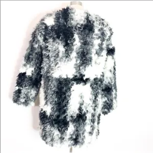 Zara tricolor‎ texturized faux fur jacket thumbnail 6