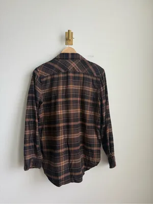 Aritzia Babaton Utility Shirt Brown Plaid Oversized Button Down Size Small thumbnail 10