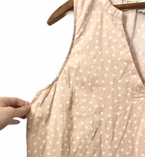 Peachy & White Polka Dot Sleeveless Blouse thumbnail 4