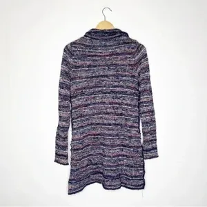 Free People Purple Tweed Cardigan Sweater Size Small thumbnail 6