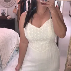 Trixxi size 7 ivory lace crochet maxi sundress thumbnail 3