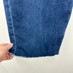 Hudson Rosie Wide Leg High Rise Jeans Dark Wash Wm Size 33 Button Fly Raw‎ Hem thumbnail 5