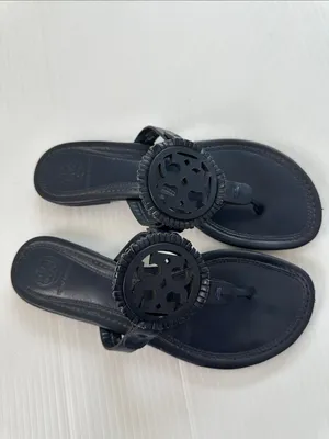 Tory Burch Navy Miller Fringe Sandals Navy, 6.5 thumbnail 2
