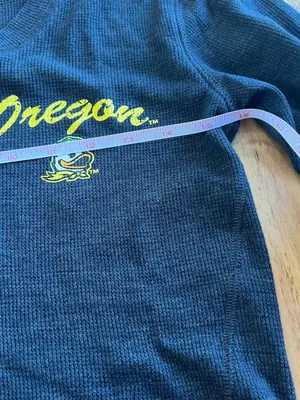 Oregon Ducks Thermal Henley Top Women’s Small Black Waffle Knit thumbnail 6