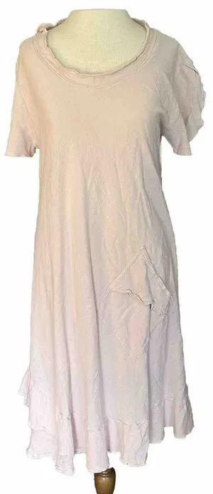 Oh My Gauze Dress‎ Women’s Sz 1 (S-M) Light Pink Flowy Short Sleeve Slit Sleeve thumbnail 1